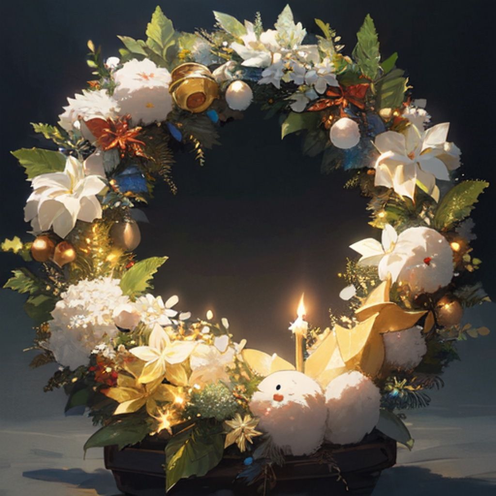 サンプル画像2:クリスマスリース 素材(豊川内角) [d_482643]