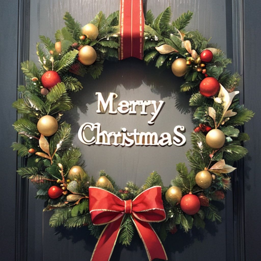 サンプル画像4:クリスマスリース 素材(豊川内角) [d_482643]