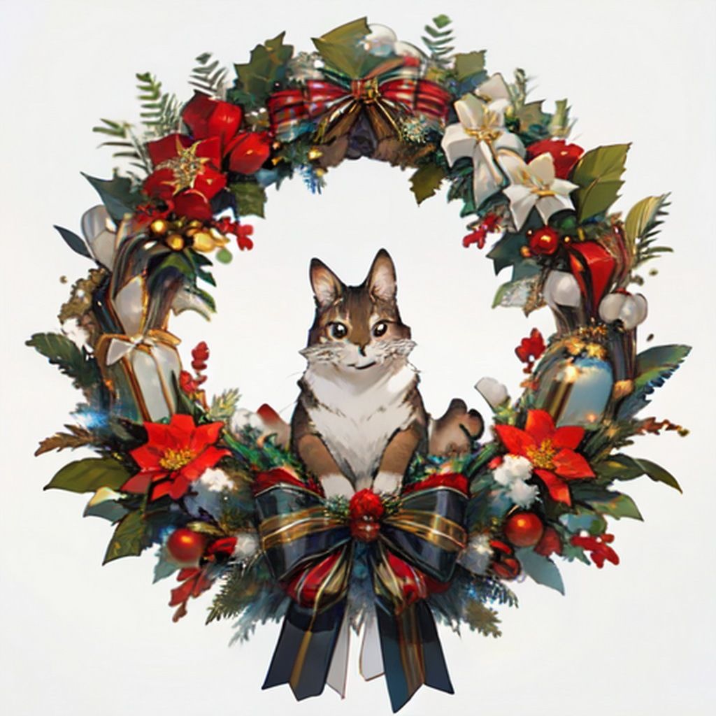 サンプル画像6:クリスマスリース 素材(豊川内角) [d_482643]