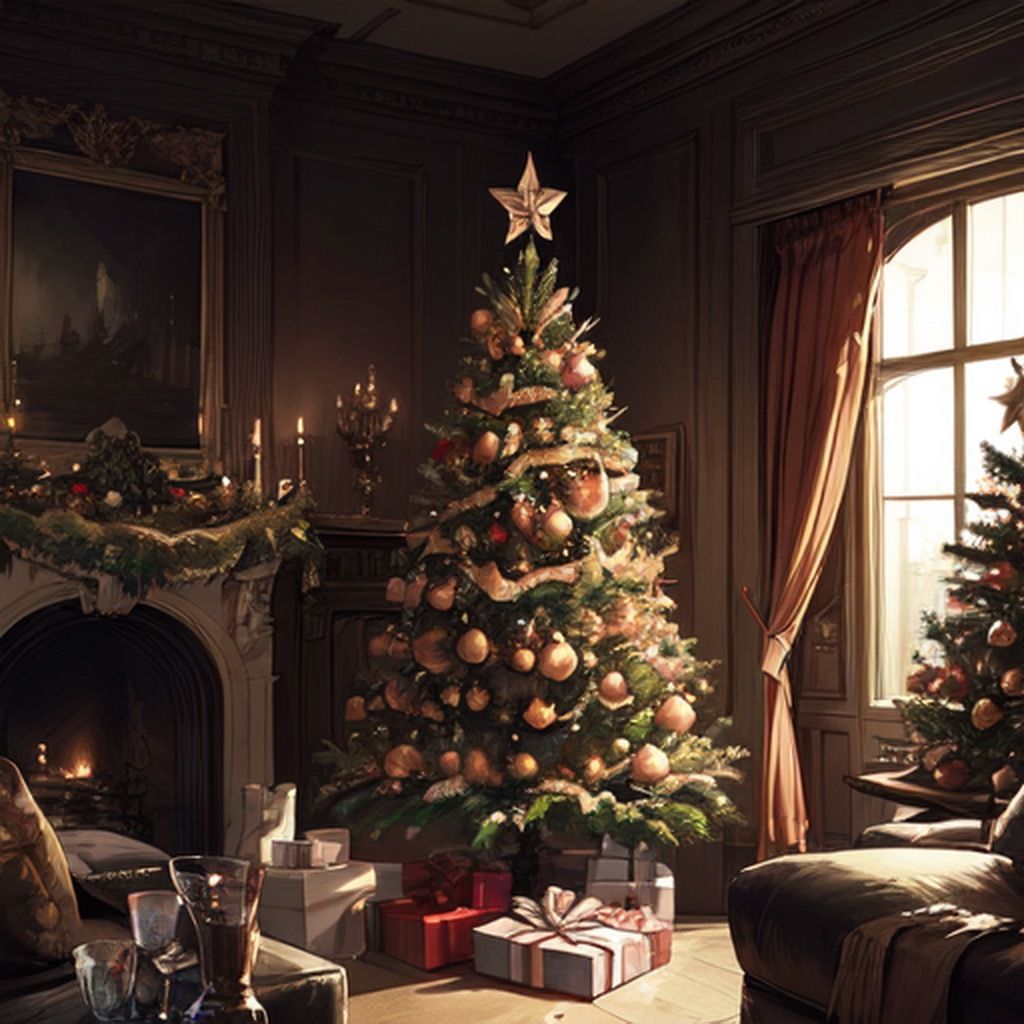 サンプル画像4:クリスマスツリー 素材(豊川内角) [d_482660]