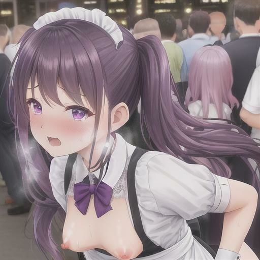 サンプル画像3:紫髪ツインテメイドのどこでも露出！！(まんまんちん) [d_482873]