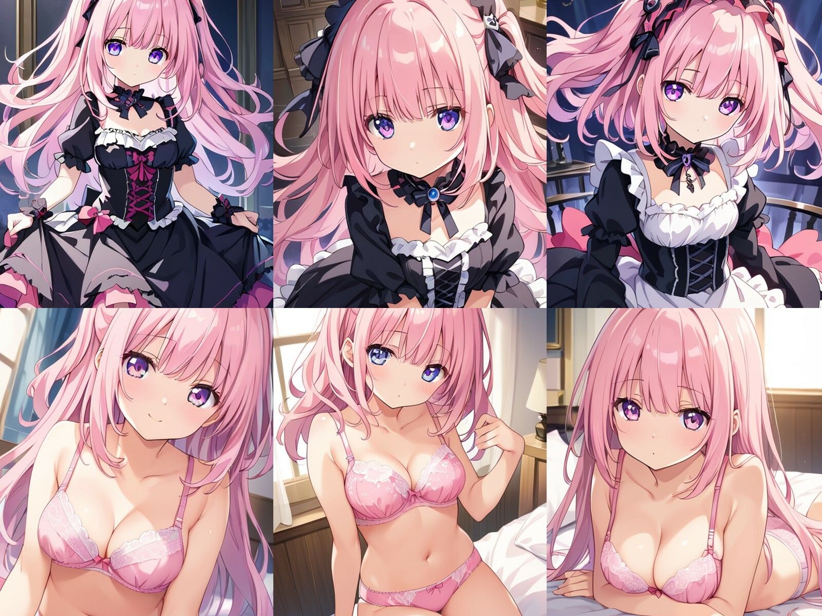 ゴスロリピンク髪少女が中出しセックスで孕みボテ腹になるまでの画像1