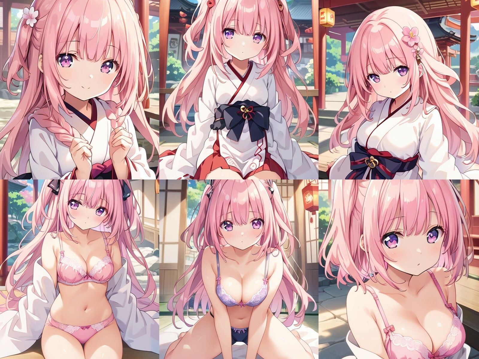 サンプル画像1:巫女ピンク髪少女が中出しセックスで孕みボテ腹になるまで(千草屋) [d_482962]