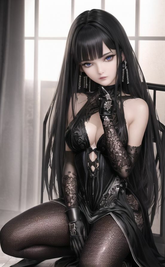 サンプル画像1:ゴスロリ、綺麗なお姉さん  86枚(AIイラストラボ) [d_483018]