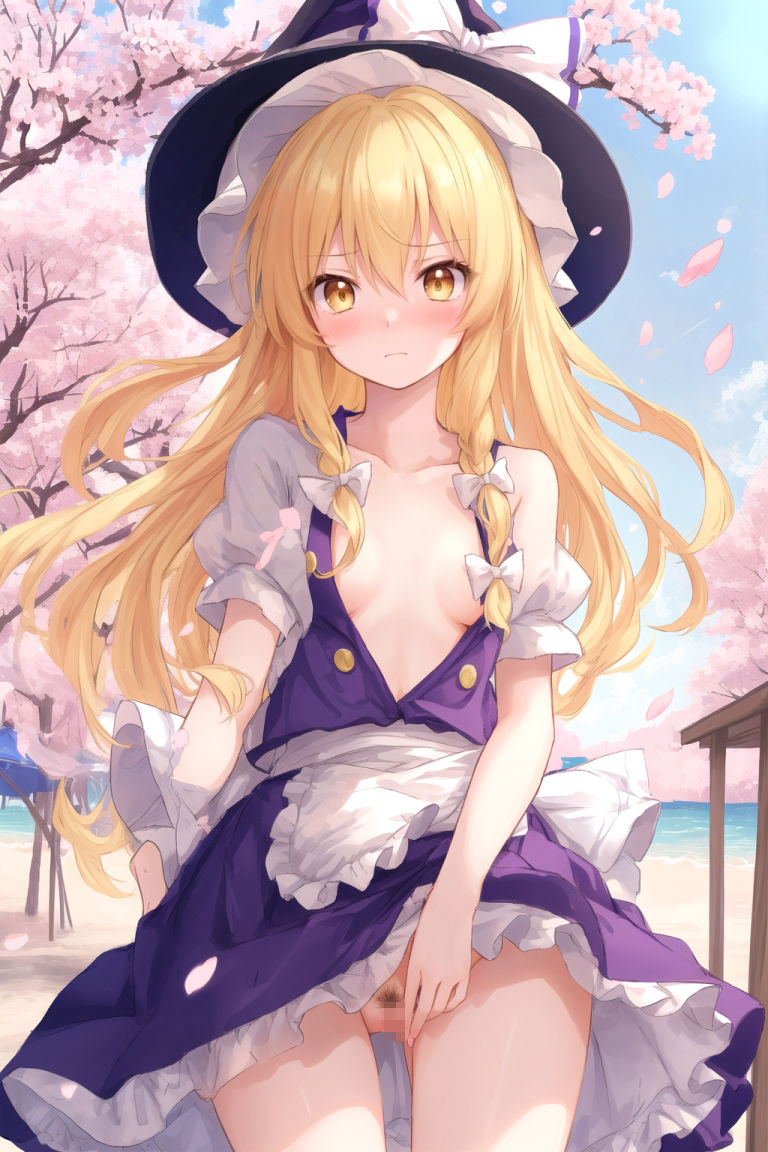 サンプル画像5:霊夢は魔理沙のえっちな写真を撮りたいようです。〜春の晴れた朝の海編〜(ゆるふわ研究所) [d_483214]