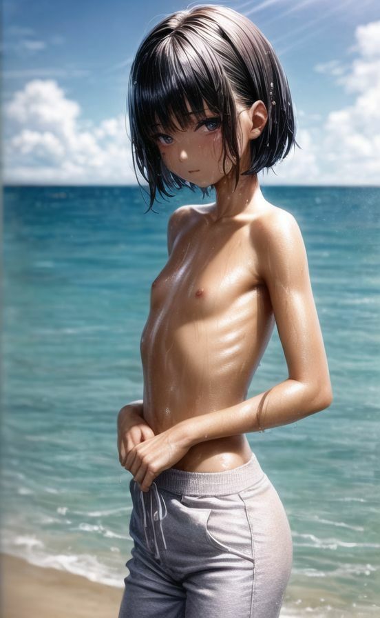 サンプル画像2:貧乳水泳部員の休日はトップレス  99枚(AIイラストラボ) [d_483289]