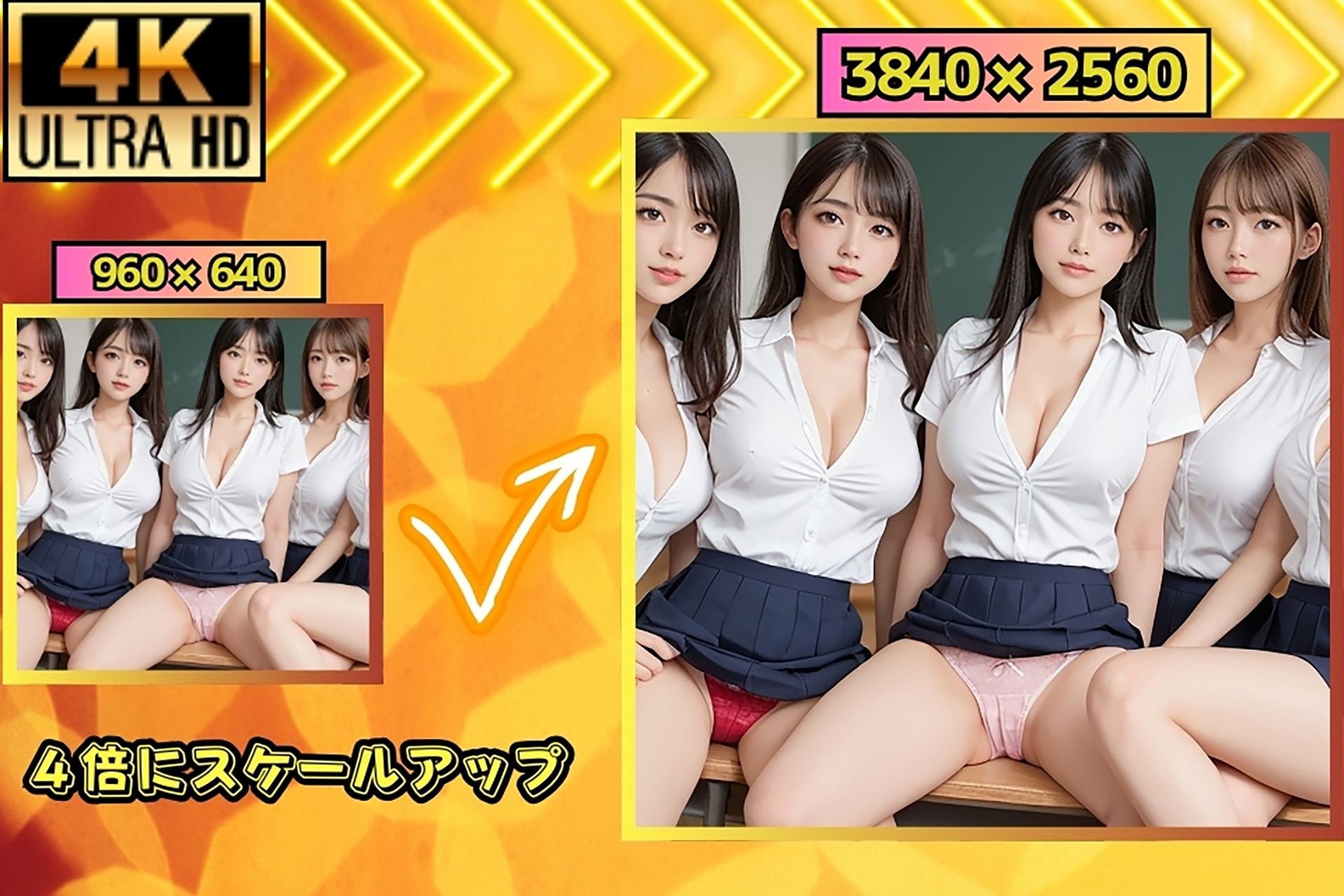 サンプル画像3:制服女子校生たちとの甘い補習授業(淫らな果実) [d_483482]