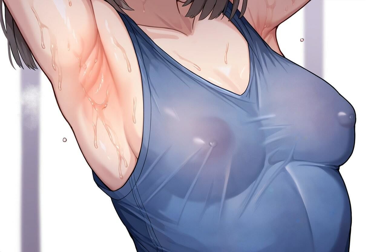 サンプル画像4:腋と汗と巨乳〜「私のわきは何点？」〜・500枚(猫にマタタビ) [d_483529]