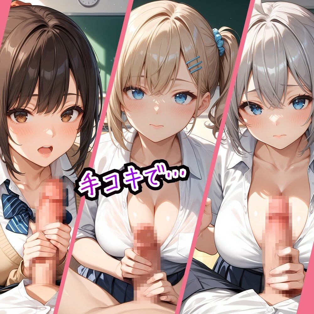 サンプル画像2:巨乳JKに抜いてもらうえちえちイラスト集(ハルの遊び場) [d_483591]