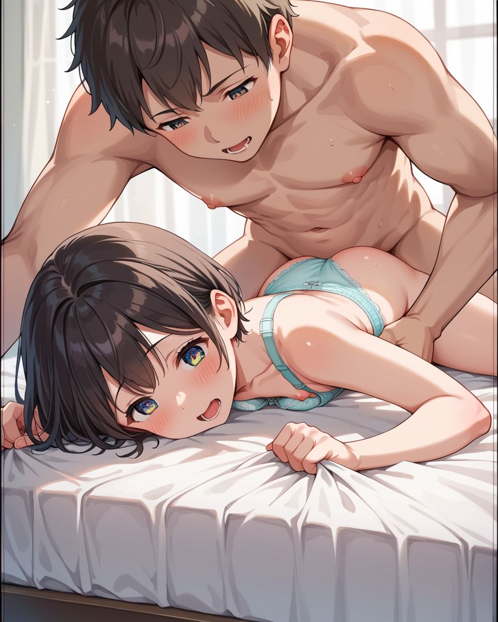 つるぺたな妹の制服にムラムラ。生でイかせまくって性教育中