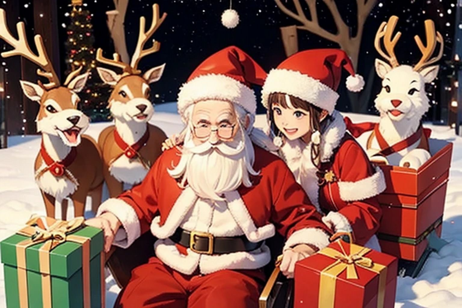 サンプル画像2:サンタクロース 素材(豊川内角) [d_483741]