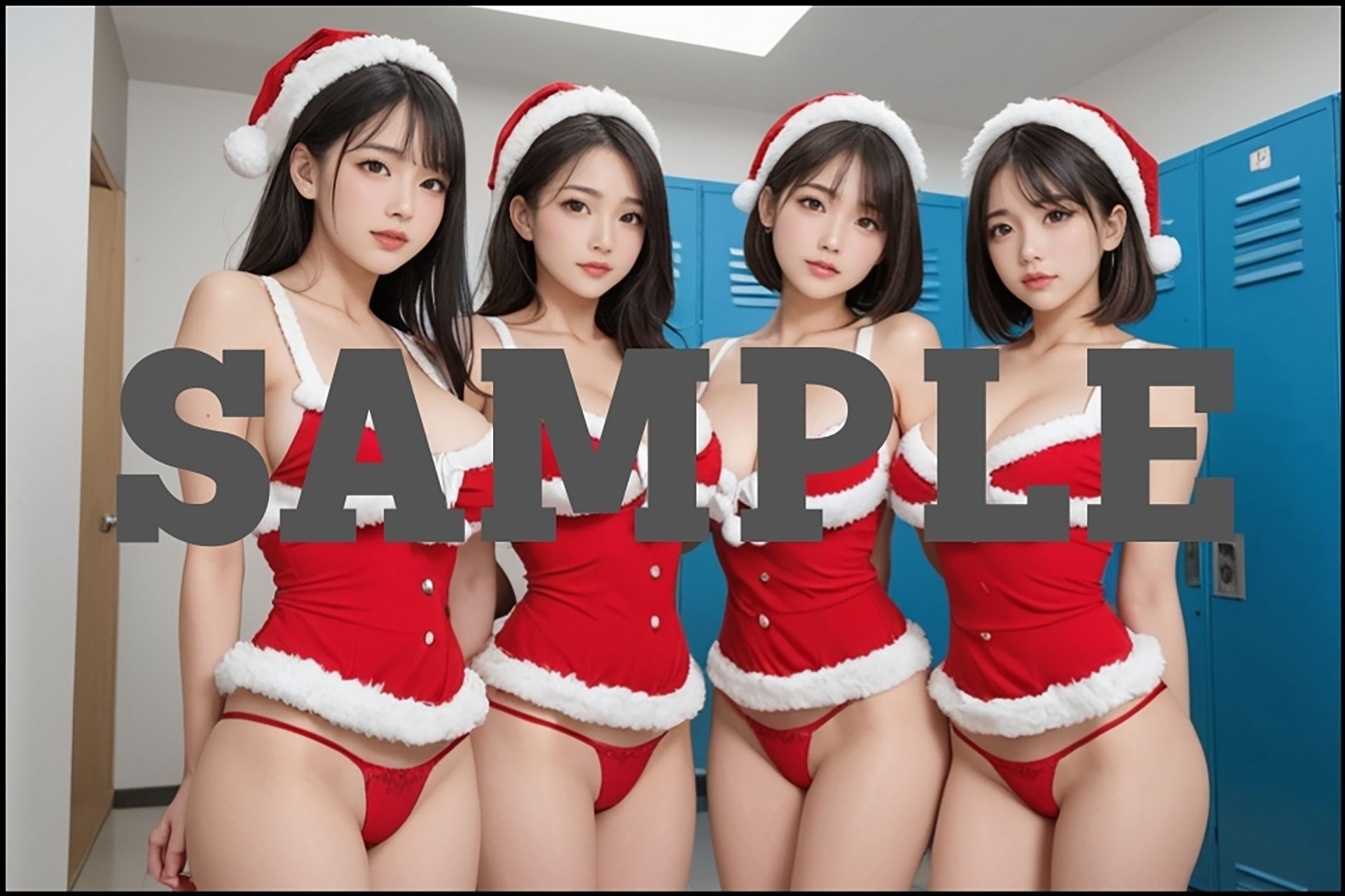 サンタ巨乳店員たちと更衣室で…聖夜に始まるエッチな誘惑の画像10