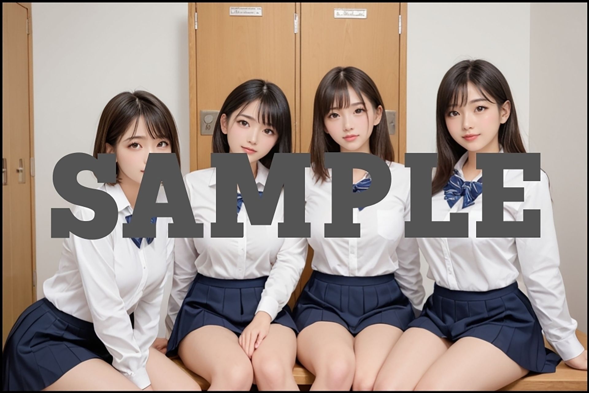 サンプル画像6:クラスの巨乳美少女たちを独り占め！密室で理性崩壊の濃密ハーレム(淫らな果実) [d_483919]