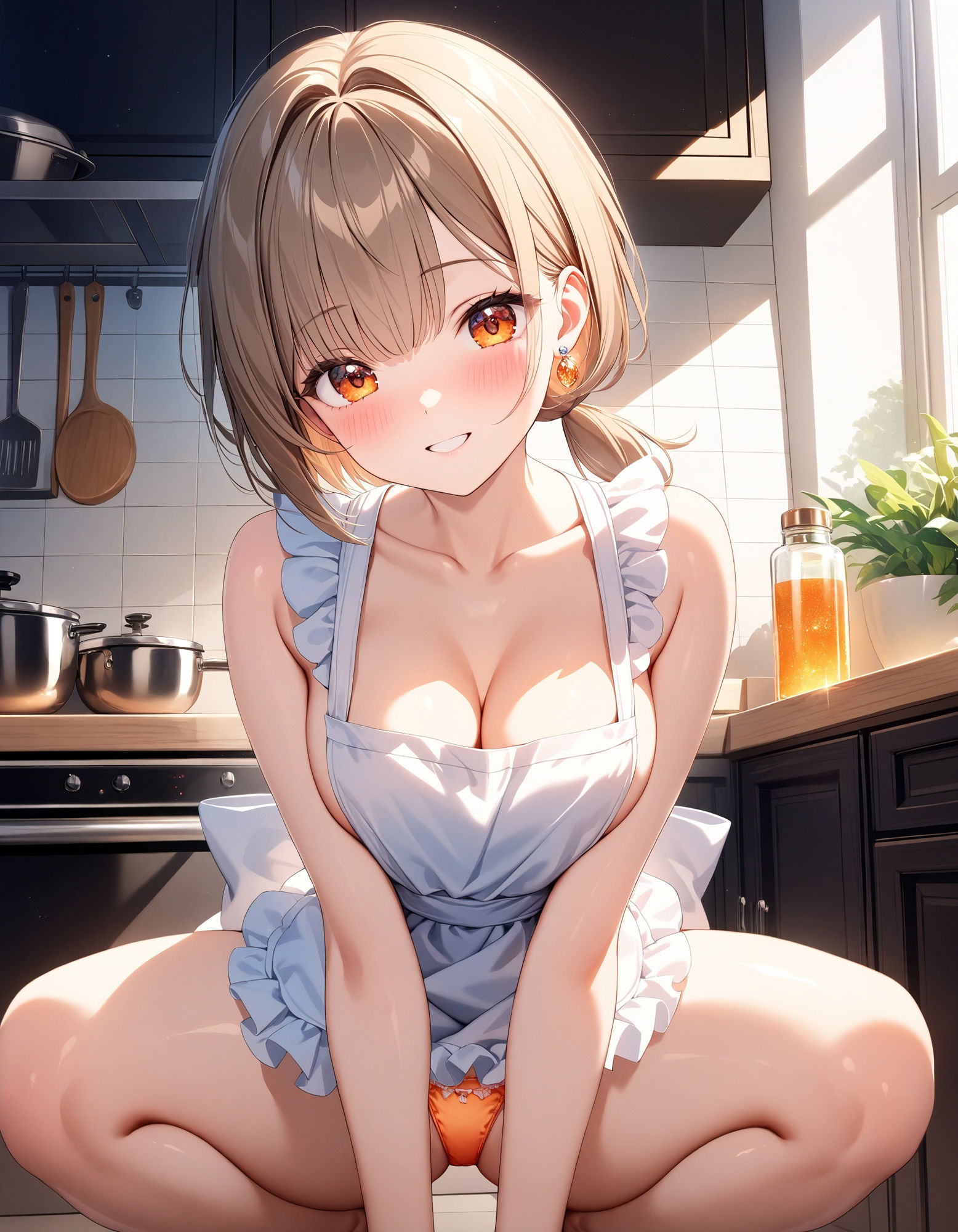 サンプル画像1:裸エプロンでしゃがみパンチラ(D.P.H.) [d_484042]