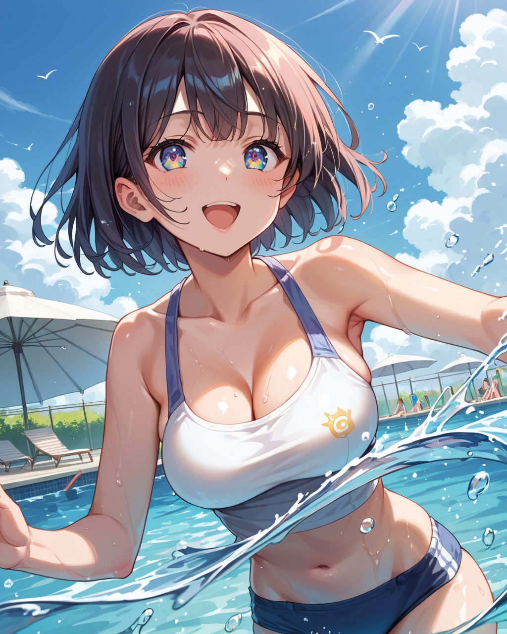 サンプル画像1:ど変態巨乳水泳部 挿入OK！なプールで獣的性特訓(ひつじ雲) [d_484179]