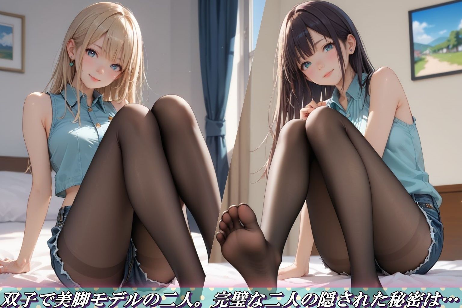 サンプル画像2:アニメ風【【The・脚フェチ・黒パンスト】】(やまじちさと) [d_484309]