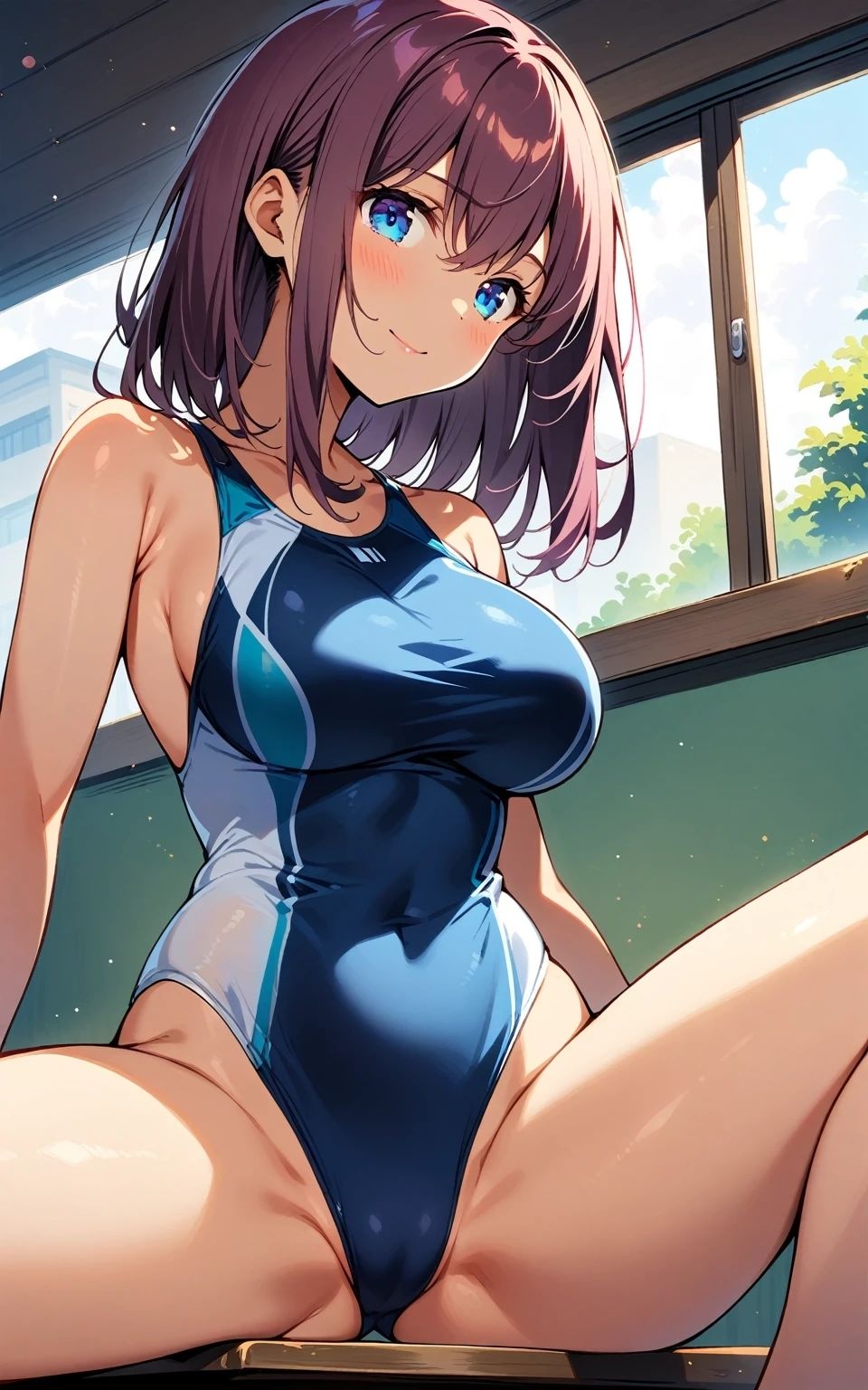 サンプル画像2:【美少女研究本】水泳部ギャルとの中出しSEX(画像生成マン) [d_484546]