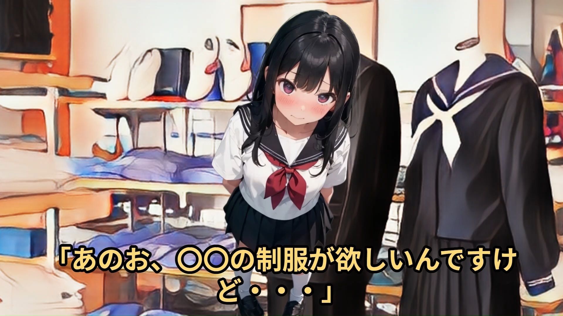 サンプル画像1:【少女痴●体験告白】羞恥の制服採寸（第1話）転校のため制服を買いにきたあどけない少女にサイズ測定と称して悪戯しまくった話(少女痴●体験告白) [d_484615]