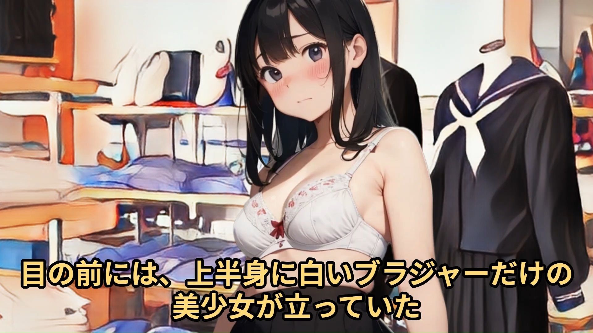 サンプル画像4:【少女痴●体験告白】羞恥の制服採寸（第1話）転校のため制服を買いにきたあどけない少女にサイズ測定と称して悪戯しまくった話(少女痴●体験告白) [d_484615]