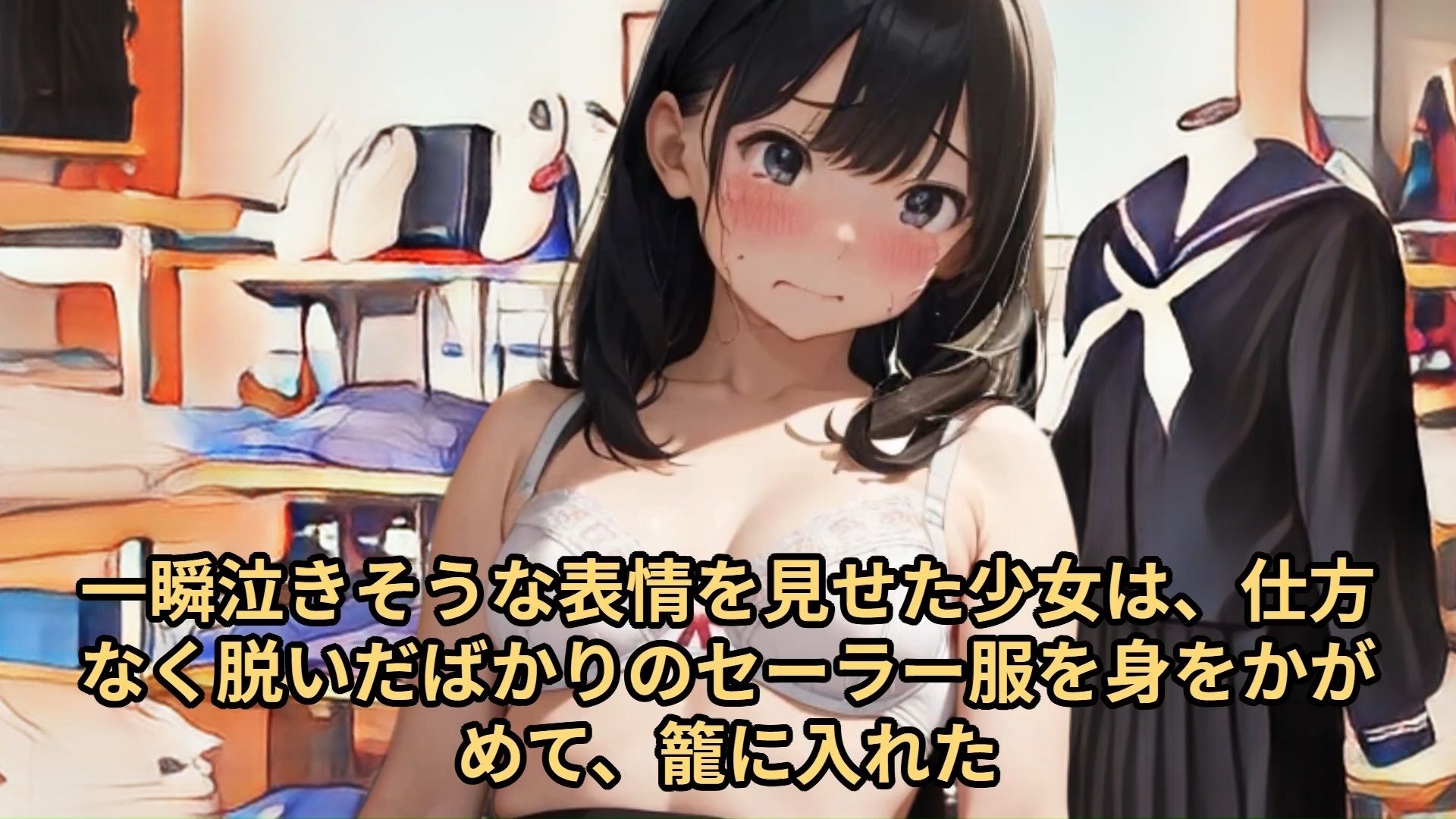 サンプル画像5:【少女痴●体験告白】羞恥の制服採寸（第1話）転校のため制服を買いにきたあどけない少女にサイズ測定と称して悪戯しまくった話(少女痴●体験告白) [d_484615]