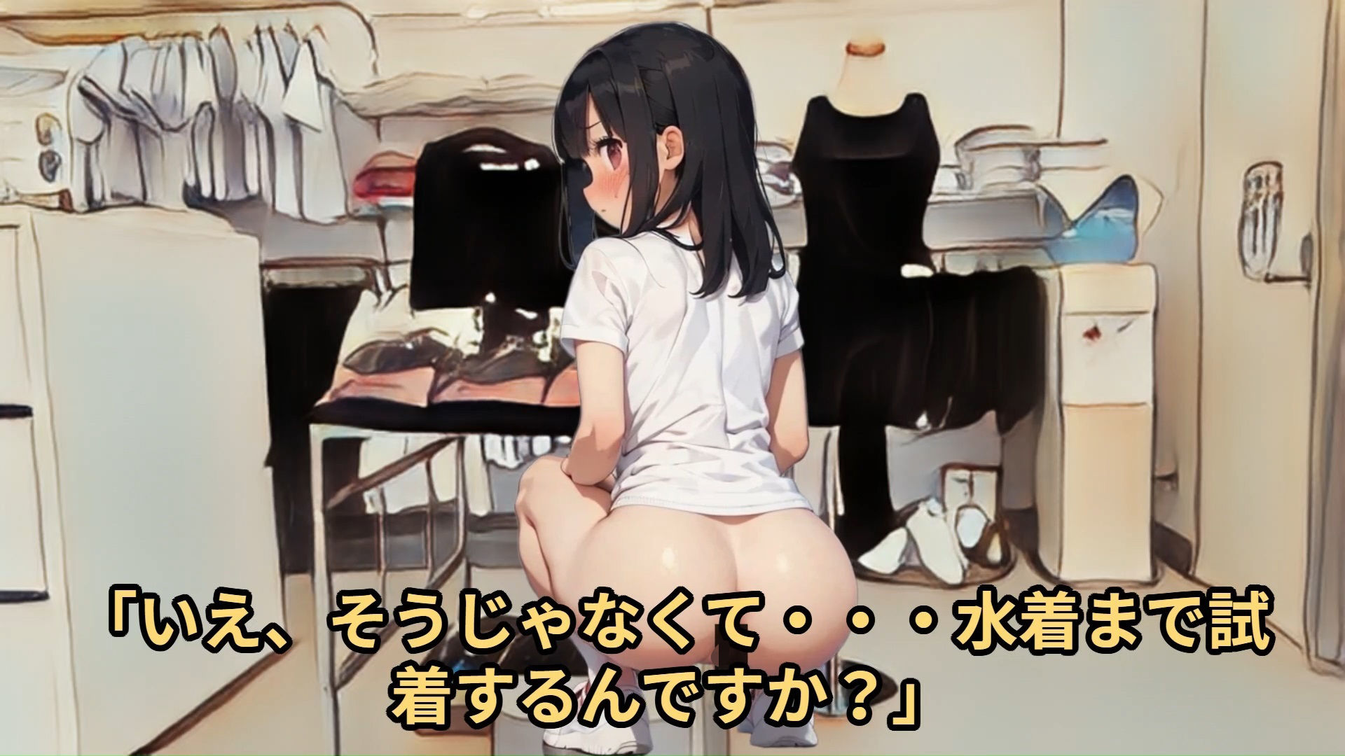 サンプル画像1:【少女痴●体験告白】羞恥の制服採寸（第3話）気弱な少女に明らかにサイズの小さいスクール水着を試着させて、なめ回すように視姦した話(少女痴●体験告白) [d_484646]