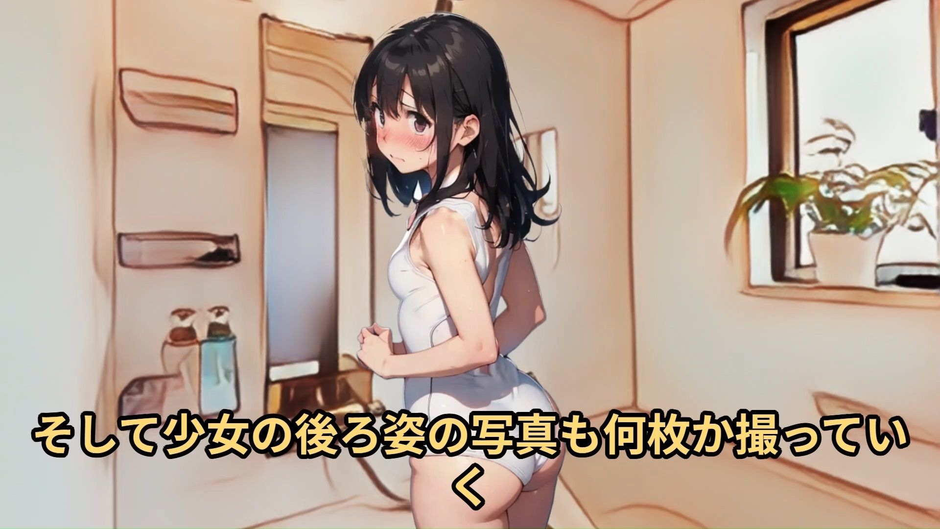 サンプル画像5:【少女痴●体験告白】羞恥の制服採寸（第4話）水に濡れた白いスクール水着が色々と恥ずかしい所まで透けている様子を写真に撮られて言葉を失う少女の話(少女痴●体験告白) [d_484658]