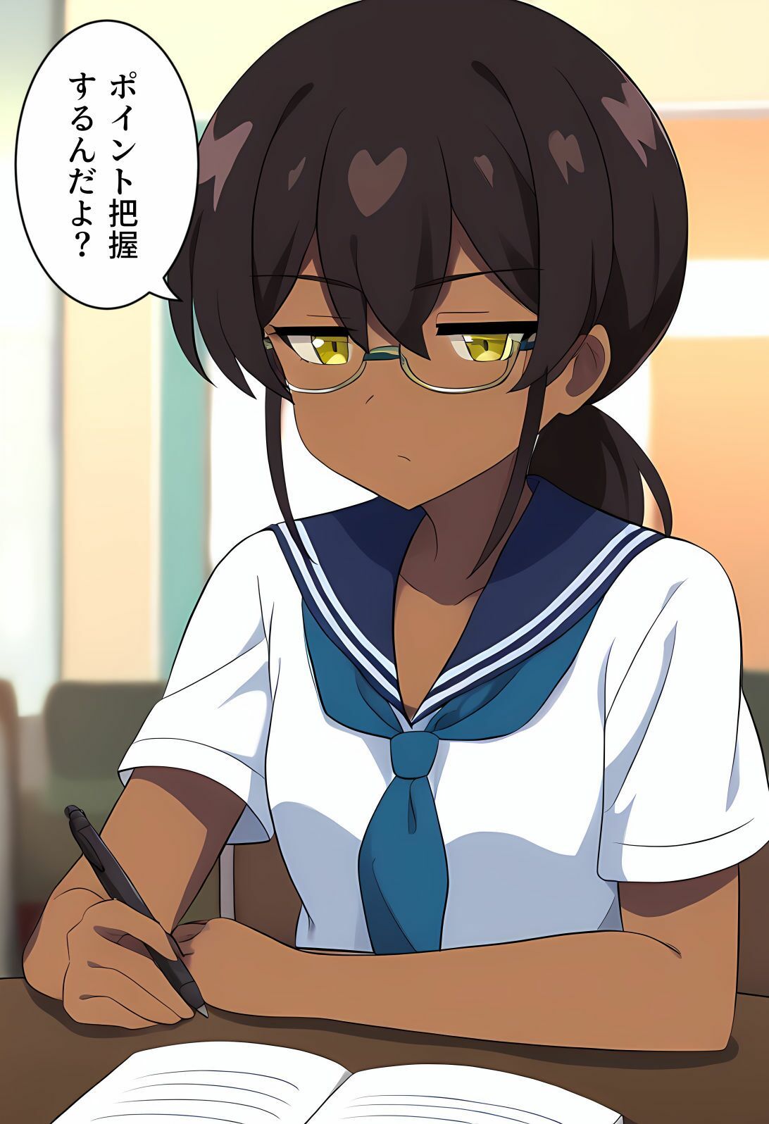 サンプル画像3:先輩見せるか見せないか(褐色眼鏡工房) [d_484669]