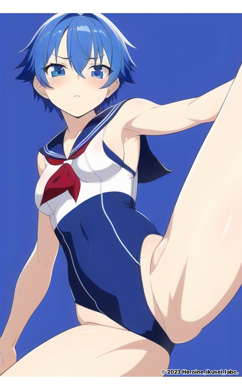 サンプル画像5:AI妄想美少女シリーズ-42 【セーラースク水戦隊JK5】5人のヒロインズ！えっちに鍛えた肢体編(AIヒロイン研究会) [d_484702]