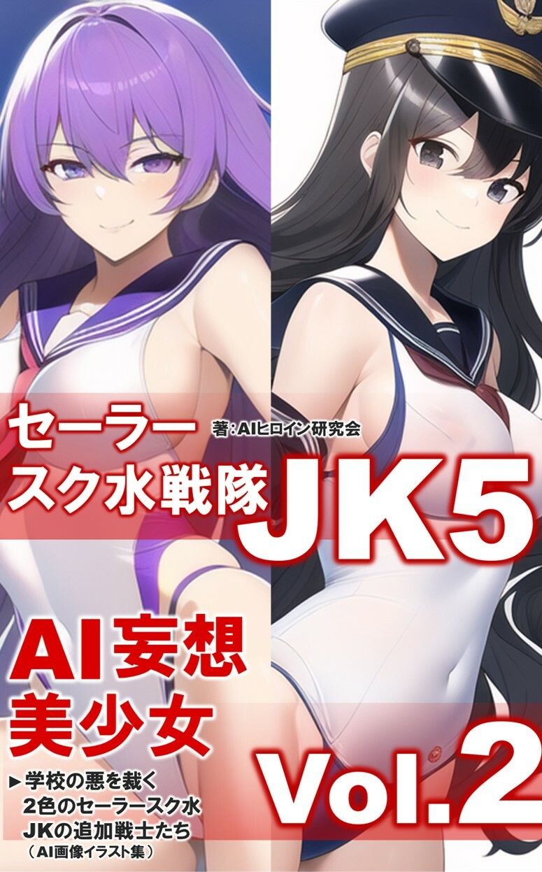 サンプル画像1:AI妄想美少女シリーズ-43 【セーラースク水戦隊JK5】2人の追加ヒロインズ！えっちに鍛えた肢体編(AIヒロイン研究会) [d_484704]