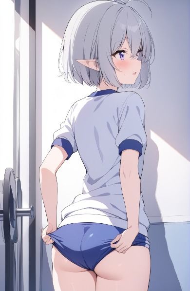 サンプル画像3:白髪短髪エルフさんの服装色々 1(鮭なベイべ) [d_484949]