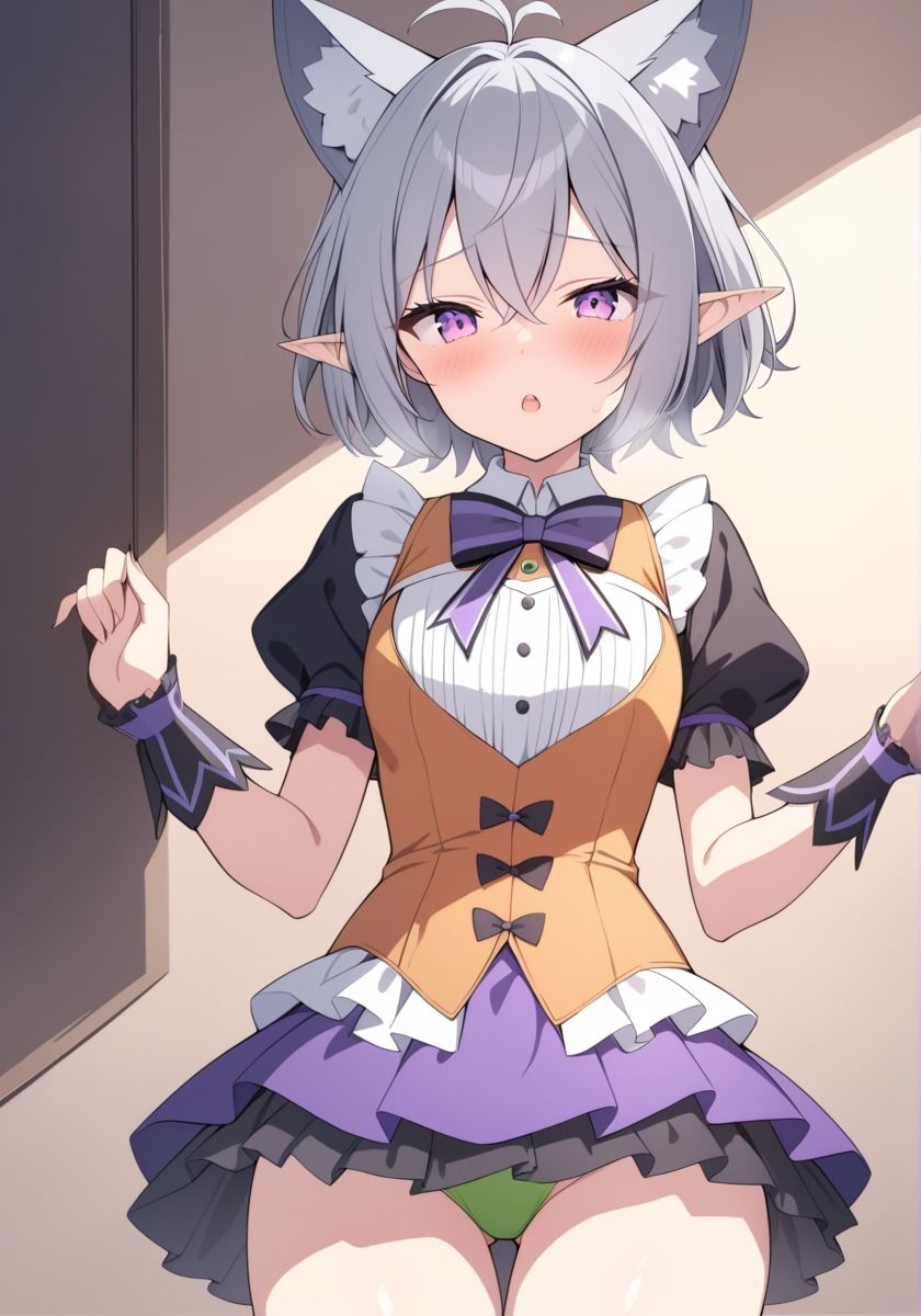 サンプル画像6:白髪短髪エルフさんの服装色々 1(鮭なベイべ) [d_484949]