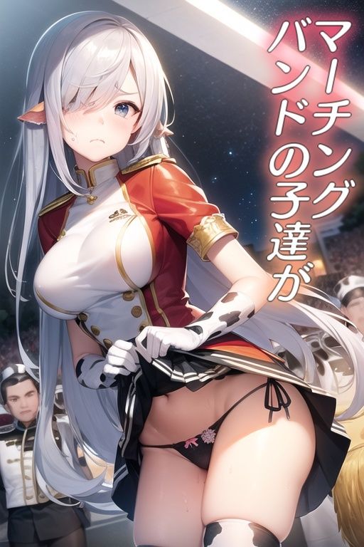 サンプル画像1:嫌な顔してパンツ見せてくる女の子〜マーチングバンド編〜(AIパンツ部) [d_484994]