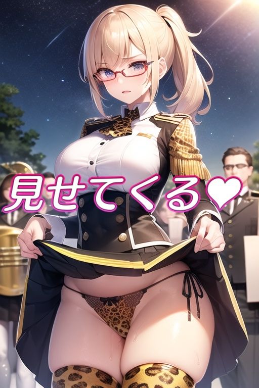 サンプル画像4:嫌な顔してパンツ見せてくる女の子〜マーチングバンド編〜(AIパンツ部) [d_484994]