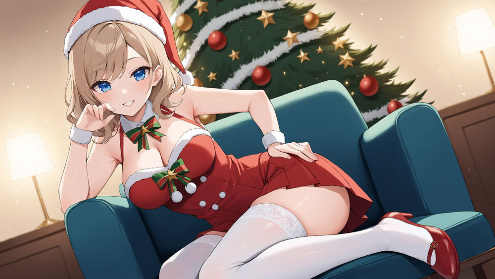 サンプル画像2:聖なる夜のプレゼント 〜グラドルお姉さんの特別サービス〜(御一堂) [d_485122]