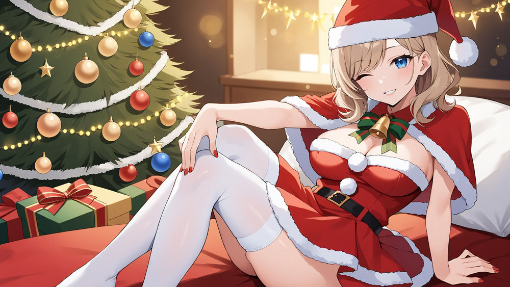 サンプル画像3:聖なる夜のプレゼント 〜グラドルお姉さんの特別サービス〜(御一堂) [d_485122]