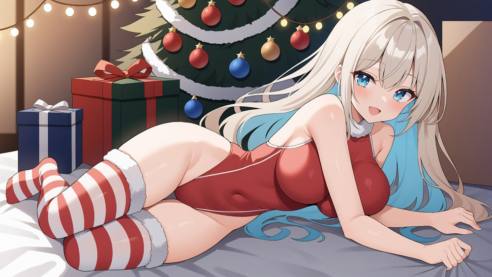 サンプル画像3:後輩からのプレゼント〜スク水ニーソの甘い誘惑〜(ニート印刷所) [d_485133]