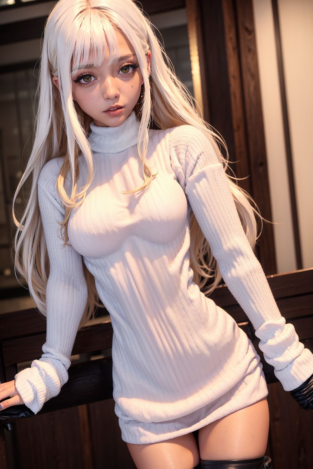 サンプル画像1:黒ギャルの冬の装い(AIenough) [d_485313]