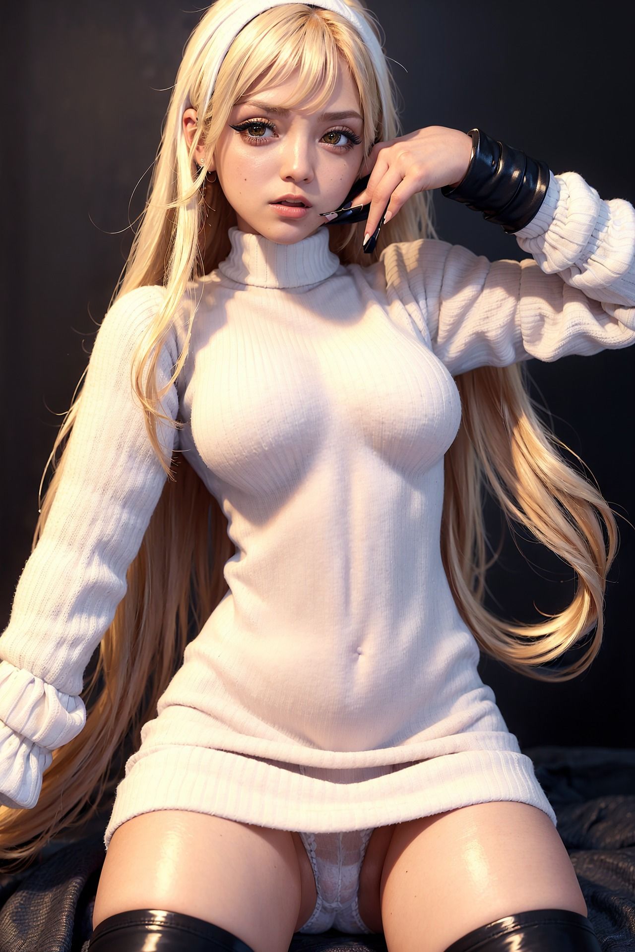 サンプル画像3:黒ギャルの冬の装い(AIenough) [d_485313]