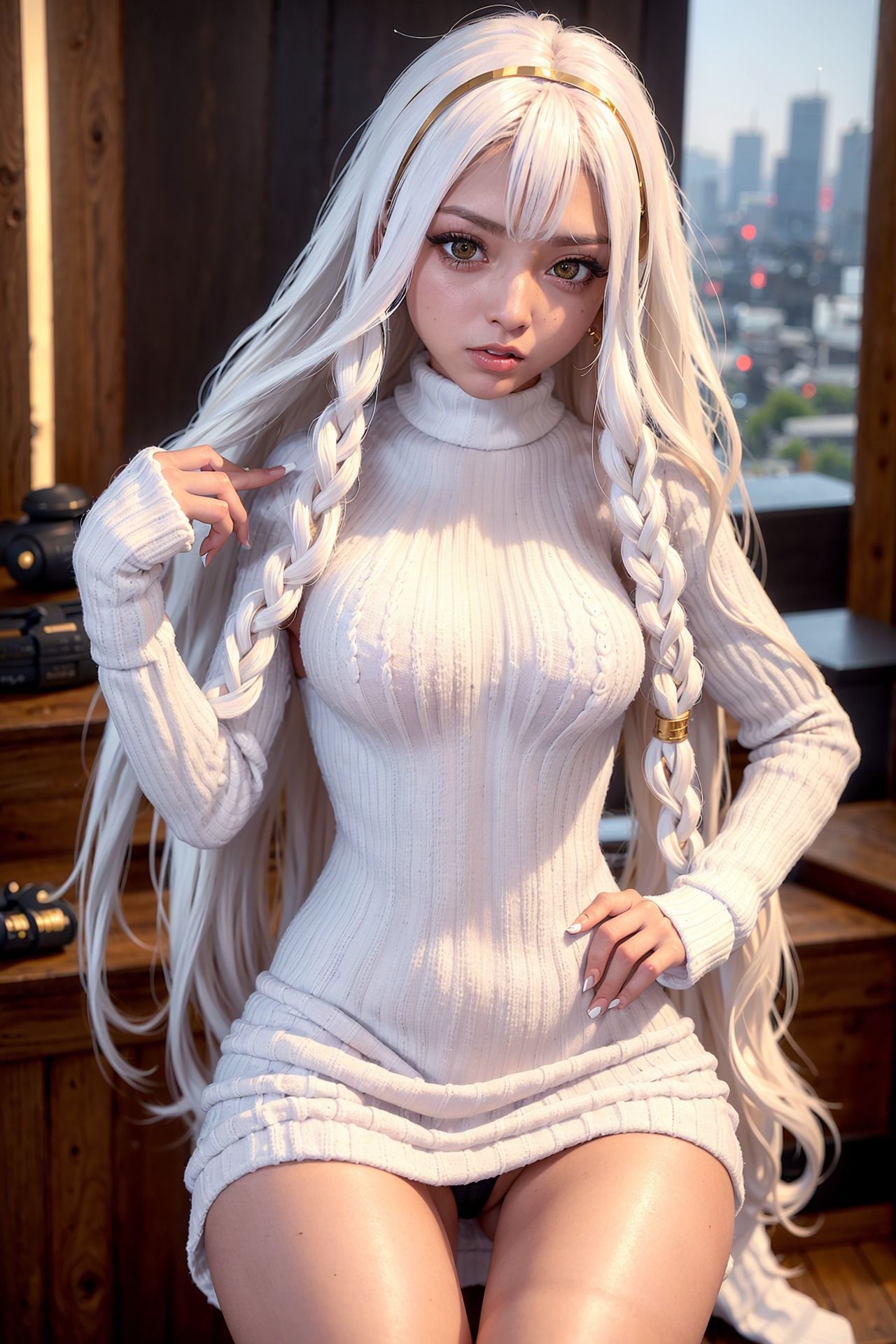 サンプル画像4:黒ギャルの冬の装い(AIenough) [d_485313]