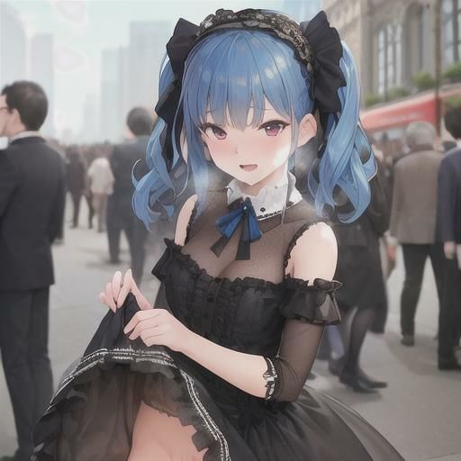 サンプル画像1:メンヘラ青髪ゴスロリちゃんのどこでも露出！！(まんまんちん) [d_485405]