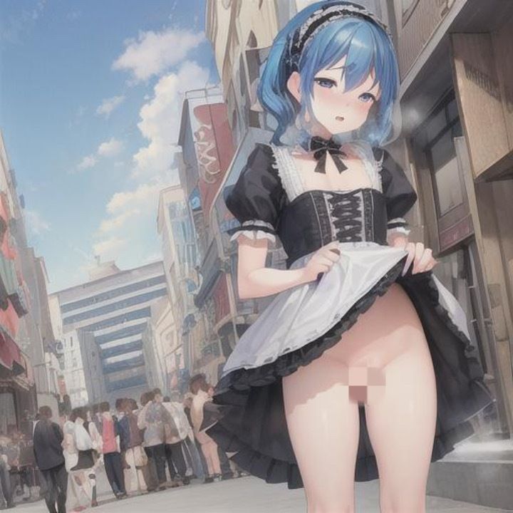 サンプル画像5:メンヘラ青髪ゴスロリちゃんのどこでも露出！！(まんまんちん) [d_485405]