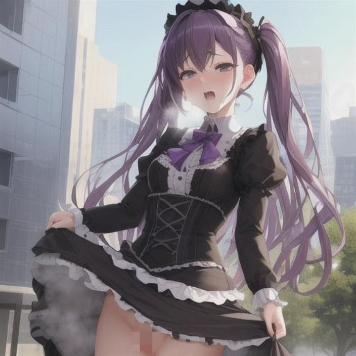 サンプル画像2:メンヘラ紫髪ゴスロリちゃんのどこでも露出！！(まんまんちん) [d_485409]