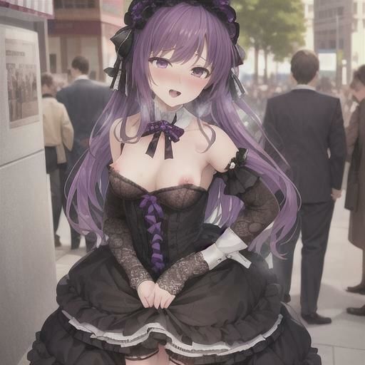 サンプル画像5:メンヘラ紫髪ゴスロリちゃんのどこでも露出！！(まんまんちん) [d_485409]