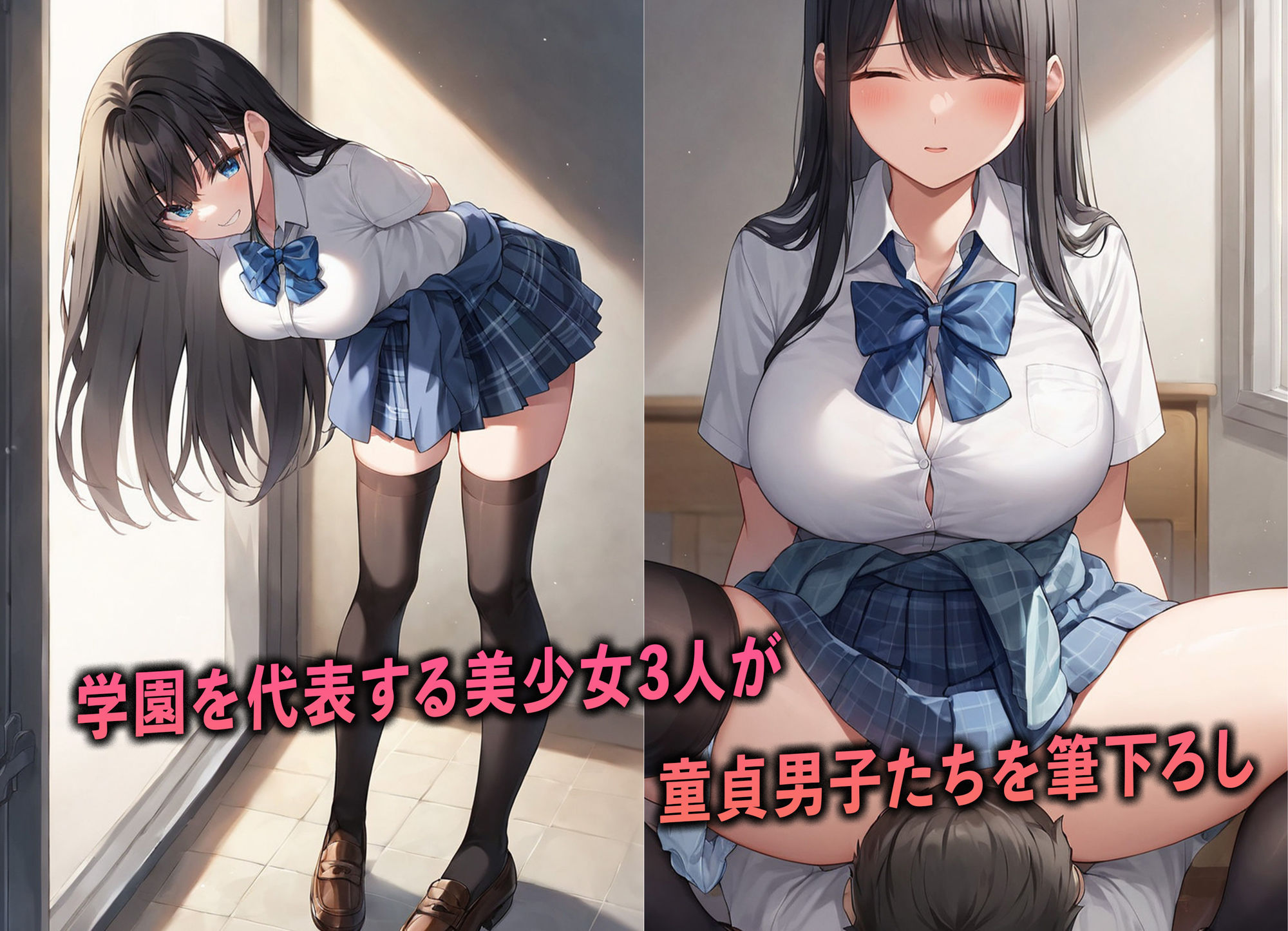 サンプル画像1:学園の3大美少女が童貞を筆下ろし(夢幻アトリエ) [d_485432]