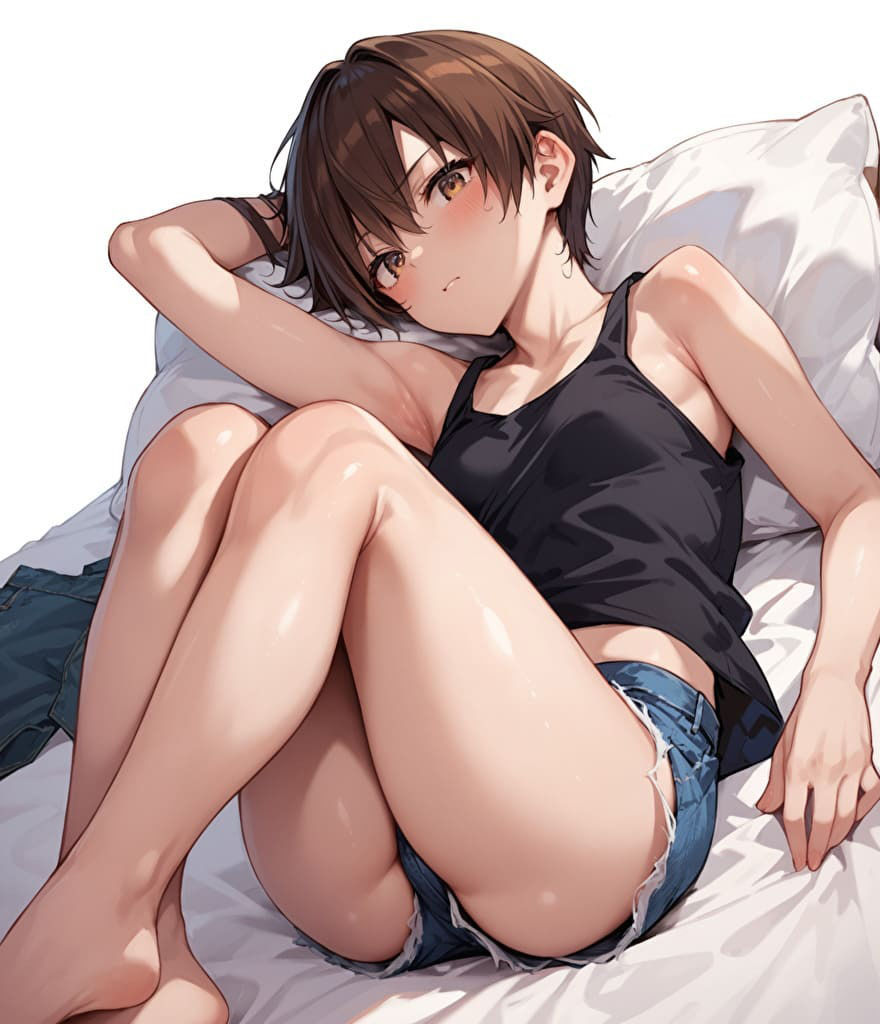 サンプル画像1:ボーイッシュ少女と汗だくSEX(machua) [d_485874]