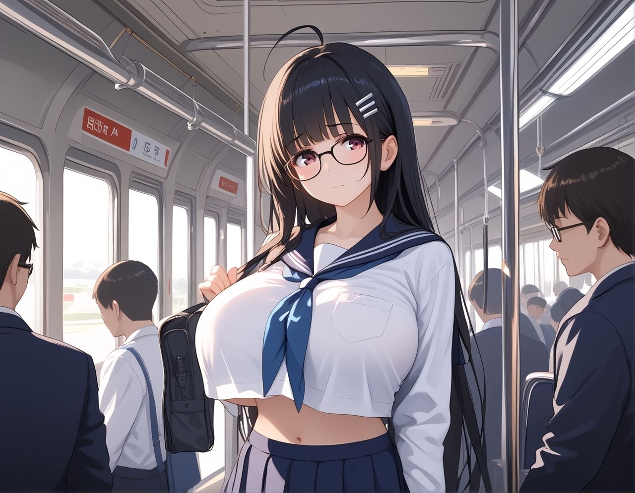 サンプル画像1:痴●電車で知らないおじさんたちと通学SEX(AuroraStudio) [d_486007]