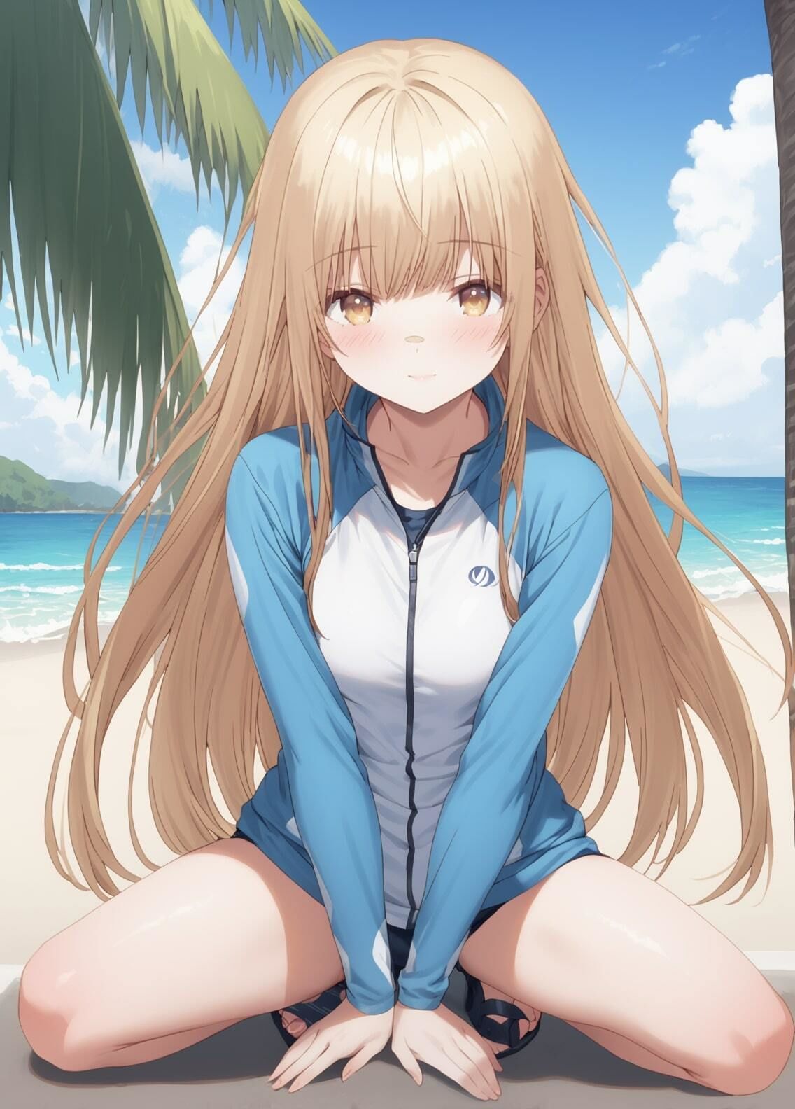 サンプル画像2:「お隣の天使様にいつの間にか駄目人間にされていた件」椎名真昼 水着写真集（全494枚）(人の海) [d_486060]