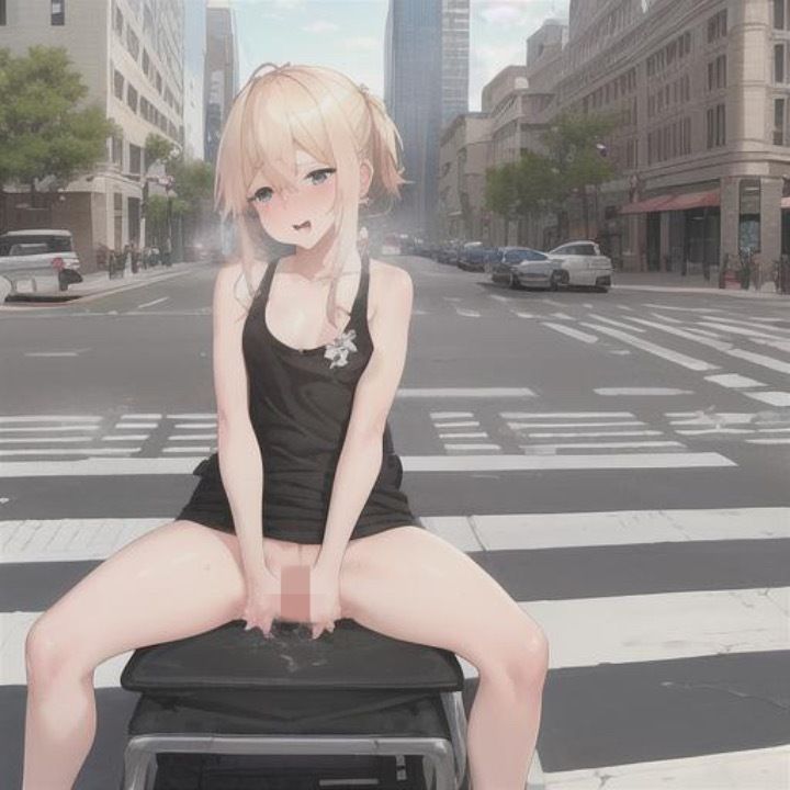 サンプル画像4:金髪タンクトップちゃんのどこでも露出！！(まんまんちん) [d_486356]