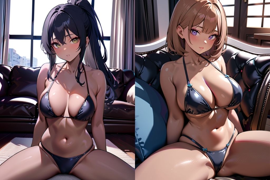 サンプル画像3:水着が似合う黒ギャルお姉さんのM字開脚(彩風  咲) [d_486494]