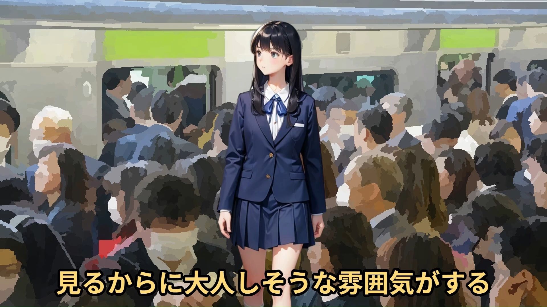 サンプル画像1:【少女痴●体験告白】大人しそうな〇〇〇〇を、2日間用意周到に抵抗しない子であると確認したのち、3日目に遅延して大混雑となった満員電車でじっくりと絶頂させた話（前編）(少女痴●体験告白) [d_486503]